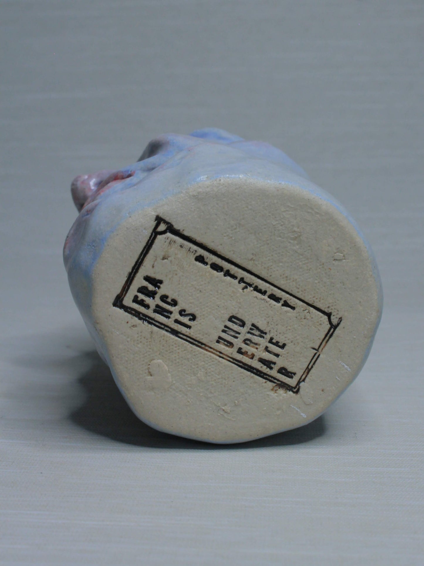 Blue (Open Eyes) Ceramic Bottle Vase Goblet - Small Handmade Ceramic Bud Vase