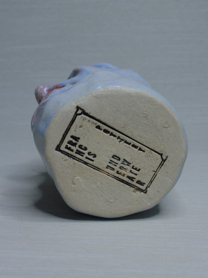 Blue (Open Eyes) Ceramic Bottle Vase Goblet - Small Handmade Ceramic Bud Vase