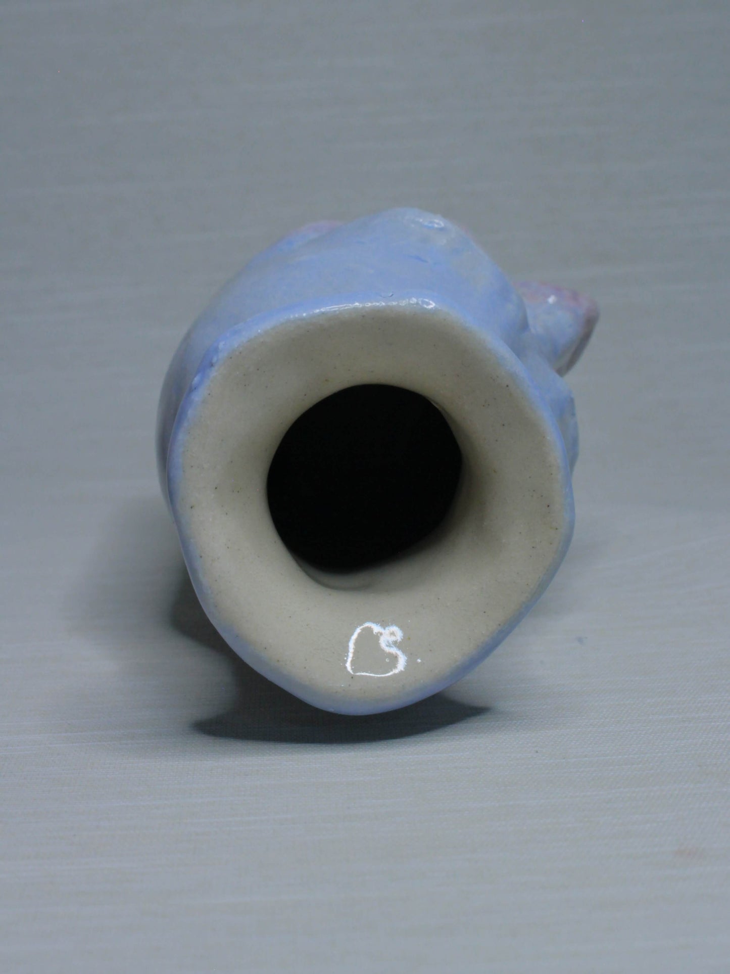 Blue (Open Eyes) Ceramic Bottle Vase Goblet - Small Handmade Ceramic Bud Vase