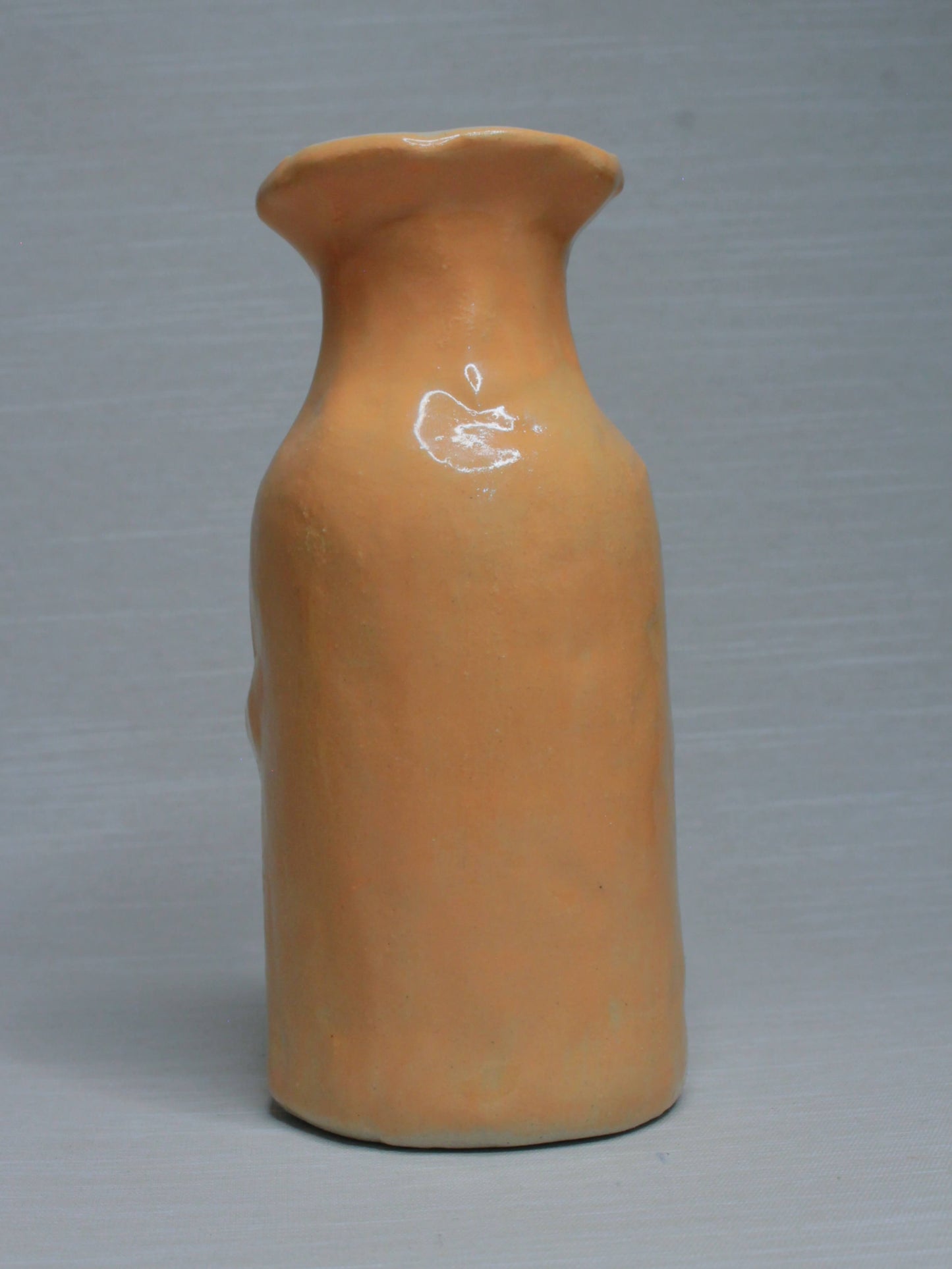 Yellow (Closed Eyes) Ceramic Bottle Vase Goblet - Small Handmade Ceramic Bud Vase