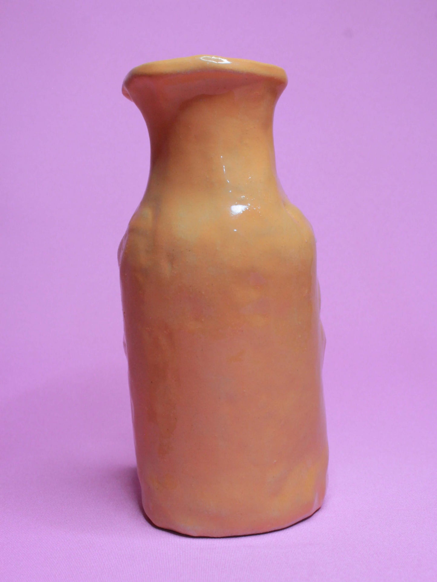 Yellow (Open Eyes) Ceramic Bottle Vase Goblet - Small Handmade Ceramic Bud Vase