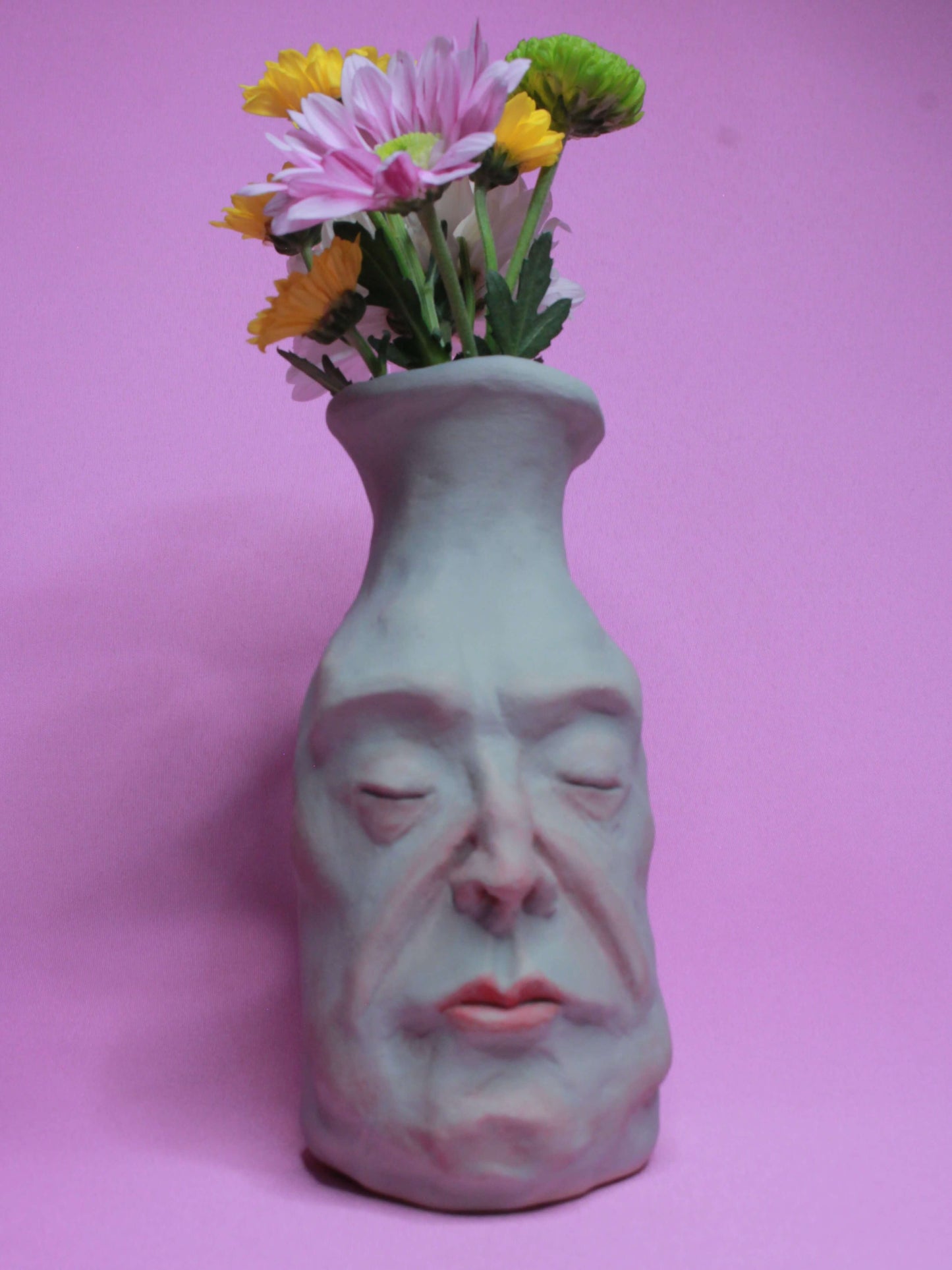 Turquoise (Matte Finish) Ceramic Bottle Vase Goblet - Small Handmade Ceramic Bud Vase
