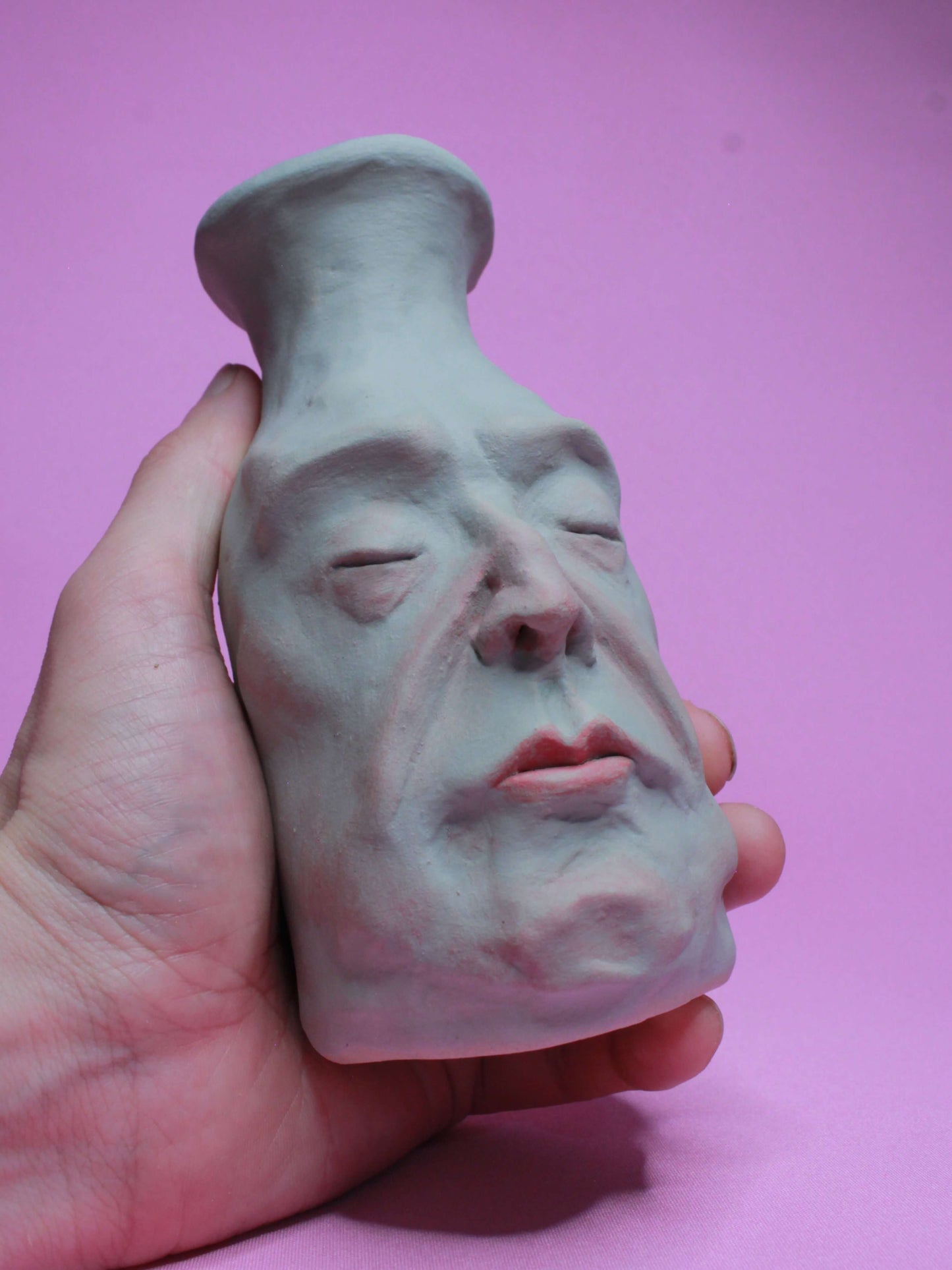 Turquoise (Matte Finish) Ceramic Bottle Vase Goblet - Small Handmade Ceramic Bud Vase
