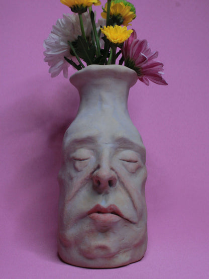 Pale Blue (Matte Finish) Ceramic Bottle Vase Goblet - Small Handmade Ceramic Bud Vase