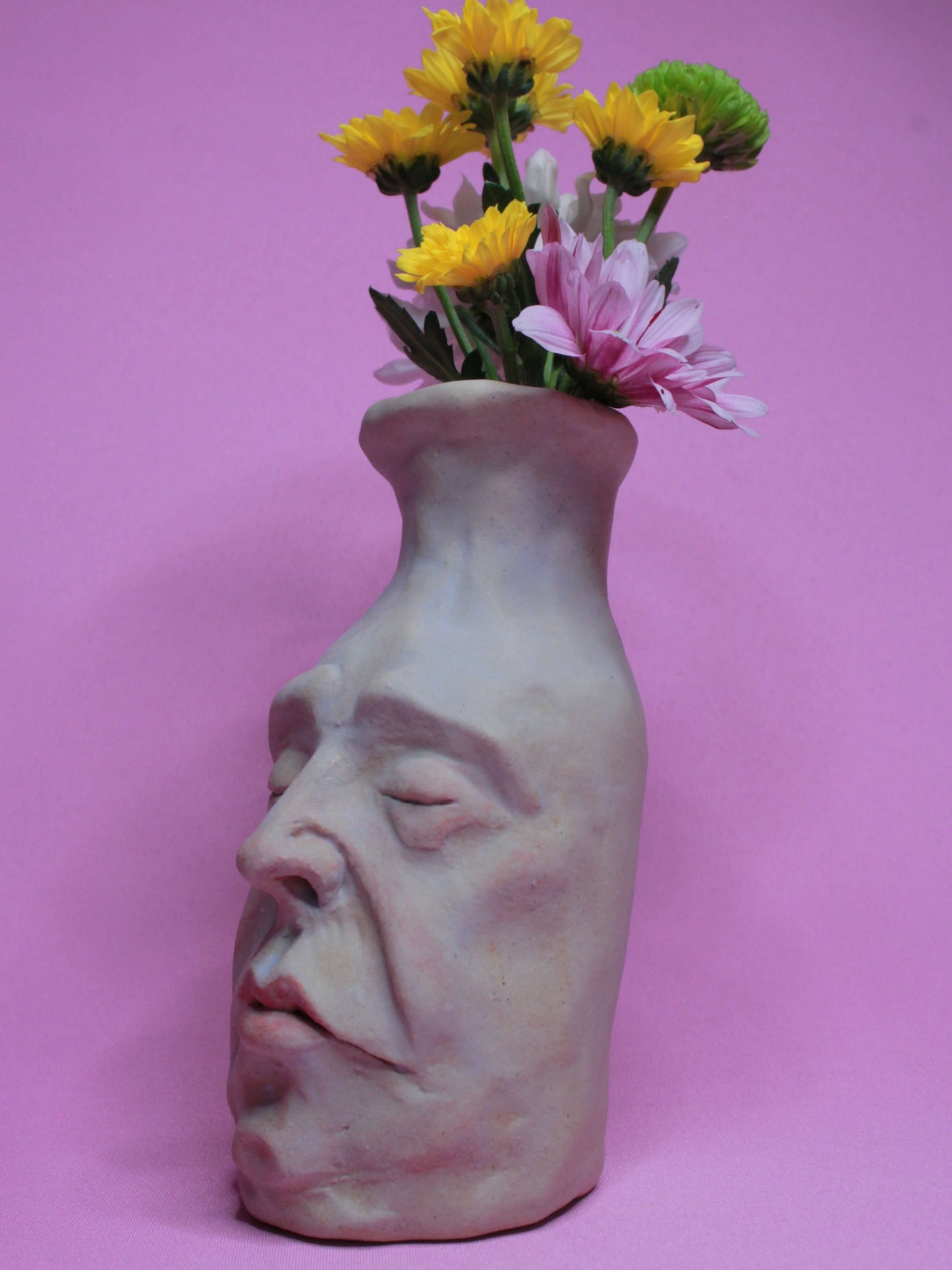 Pale Blue (Matte Finish) Ceramic Bottle Vase Goblet - Small Handmade Ceramic Bud Vase