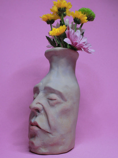 Pale Blue (Matte Finish) Ceramic Bottle Vase Goblet - Small Handmade Ceramic Bud Vase