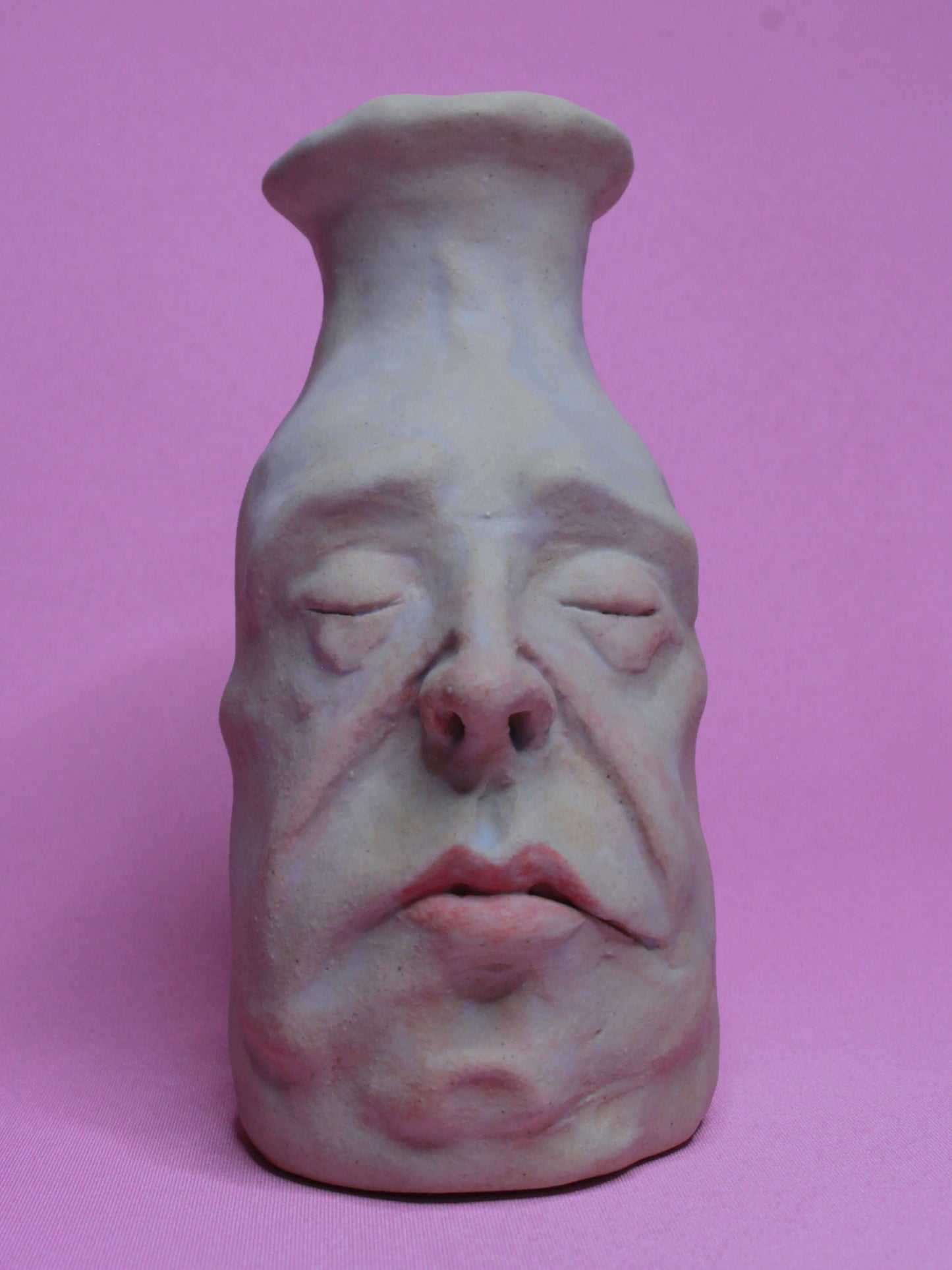 Pale Blue (Matte Finish) Ceramic Bottle Vase Goblet - Small Handmade Ceramic Bud Vase