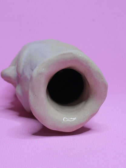Pale Blue (Matte Finish) Ceramic Bottle Vase Goblet - Small Handmade Ceramic Bud Vase