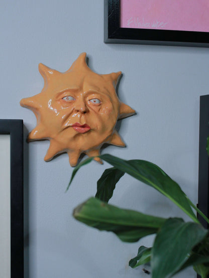 Ceramic Sun Wall Ornament - Open Eyes