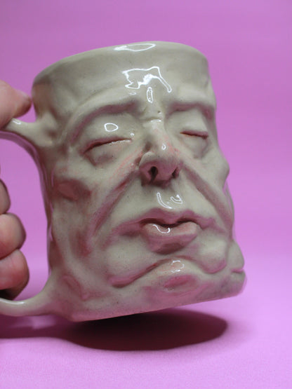 Resting Ronald Face Tankard / Large Mug - Handmade Ceramic Drinkware