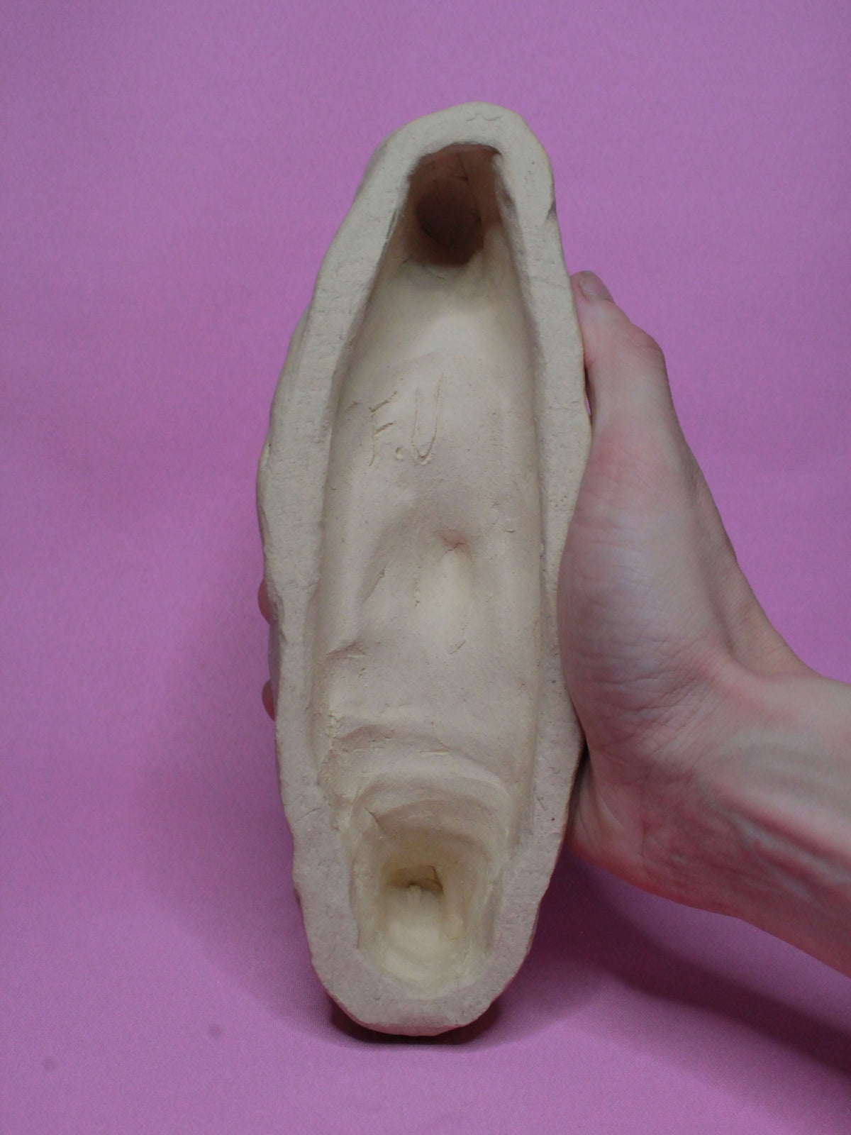 Large Crescent Moon Ceramic Wall Ornament - Open Eyes
