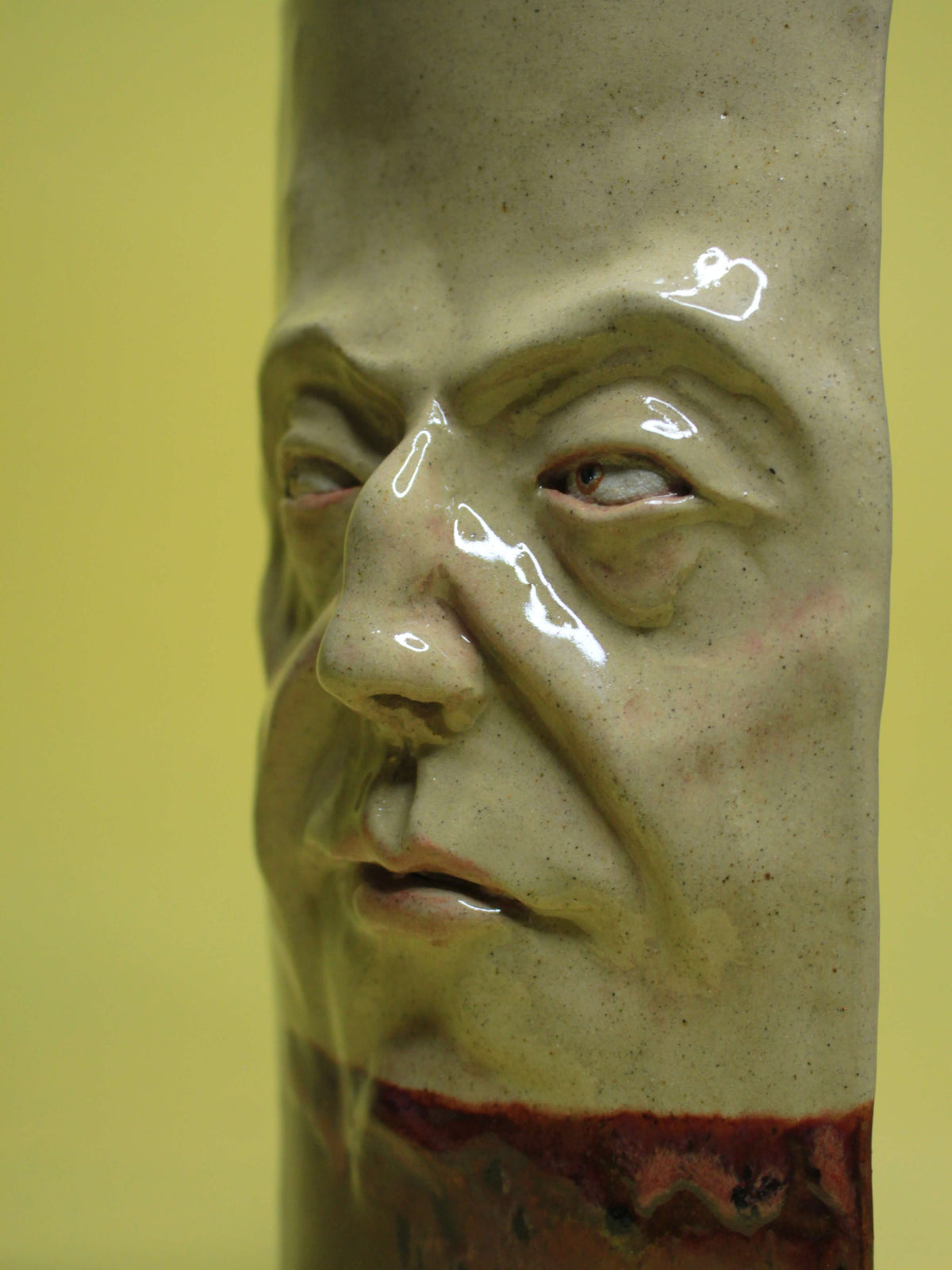 Mischievous Side-Eye Slim Ceramic Face Vase (Large)