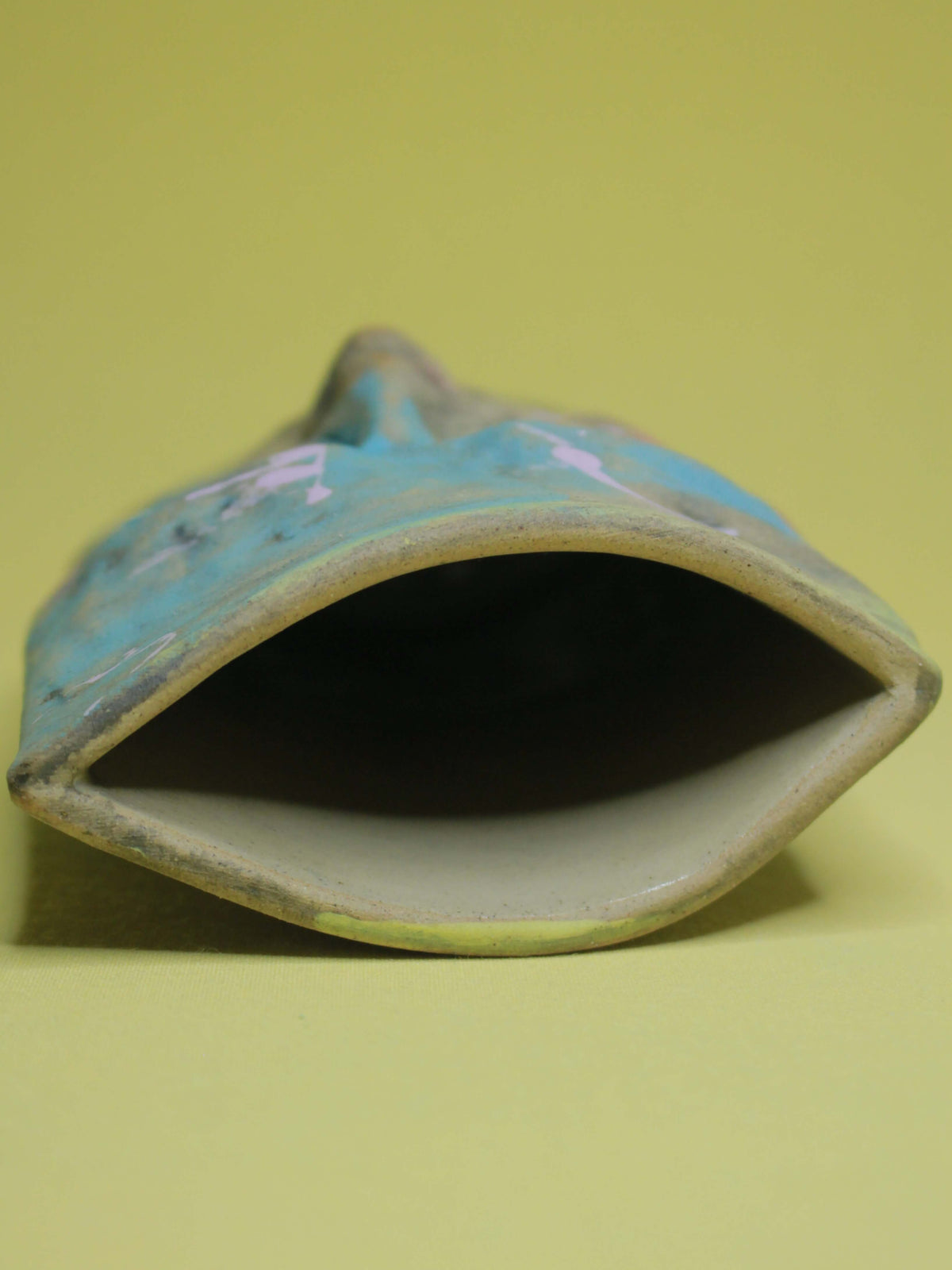 Abstract Expressionist Style Slim Ceramic Face Vase (Large)