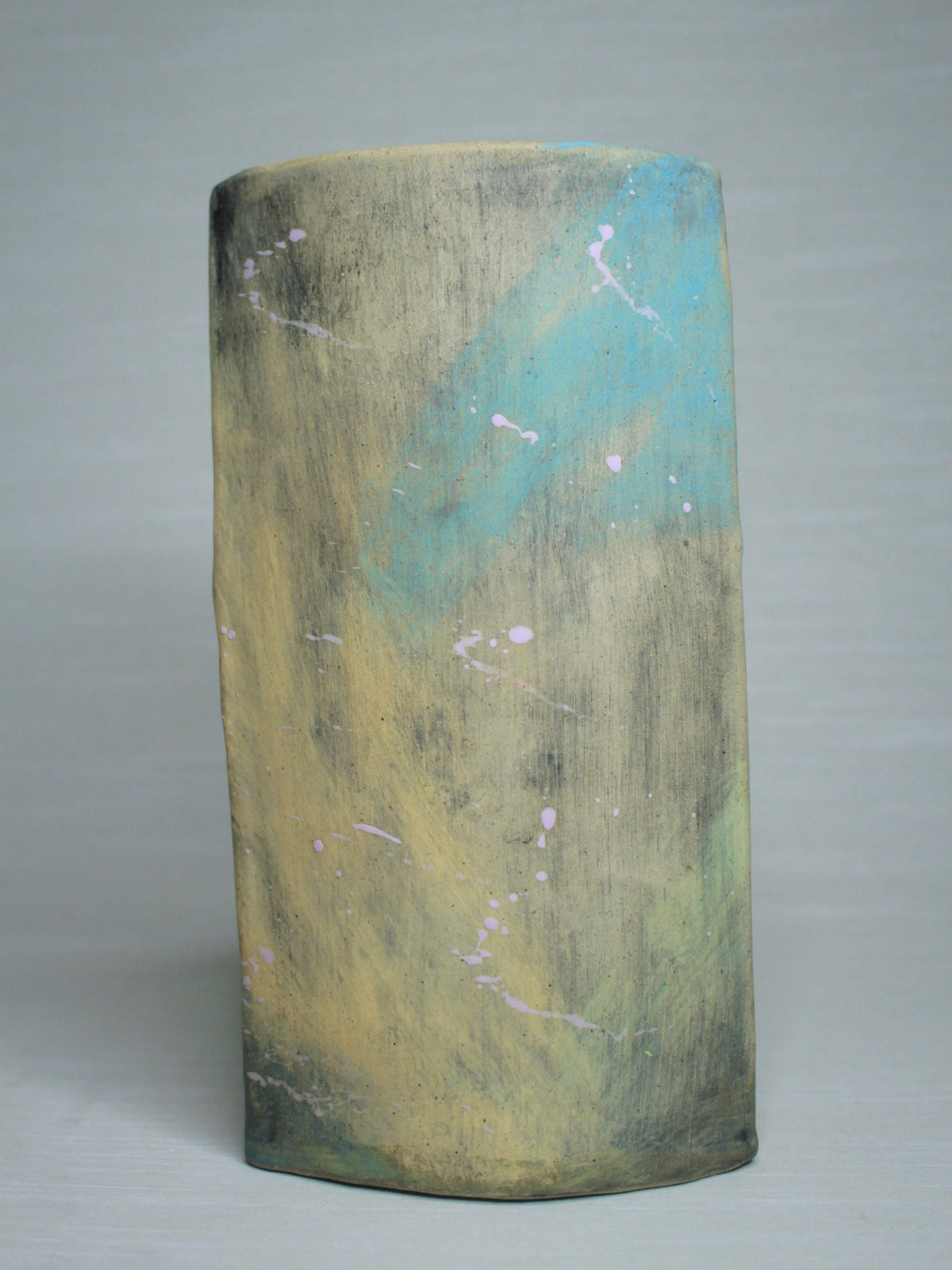 Abstract Expressionist Style Slim Sleeping Ceramic Face Vase (Large)