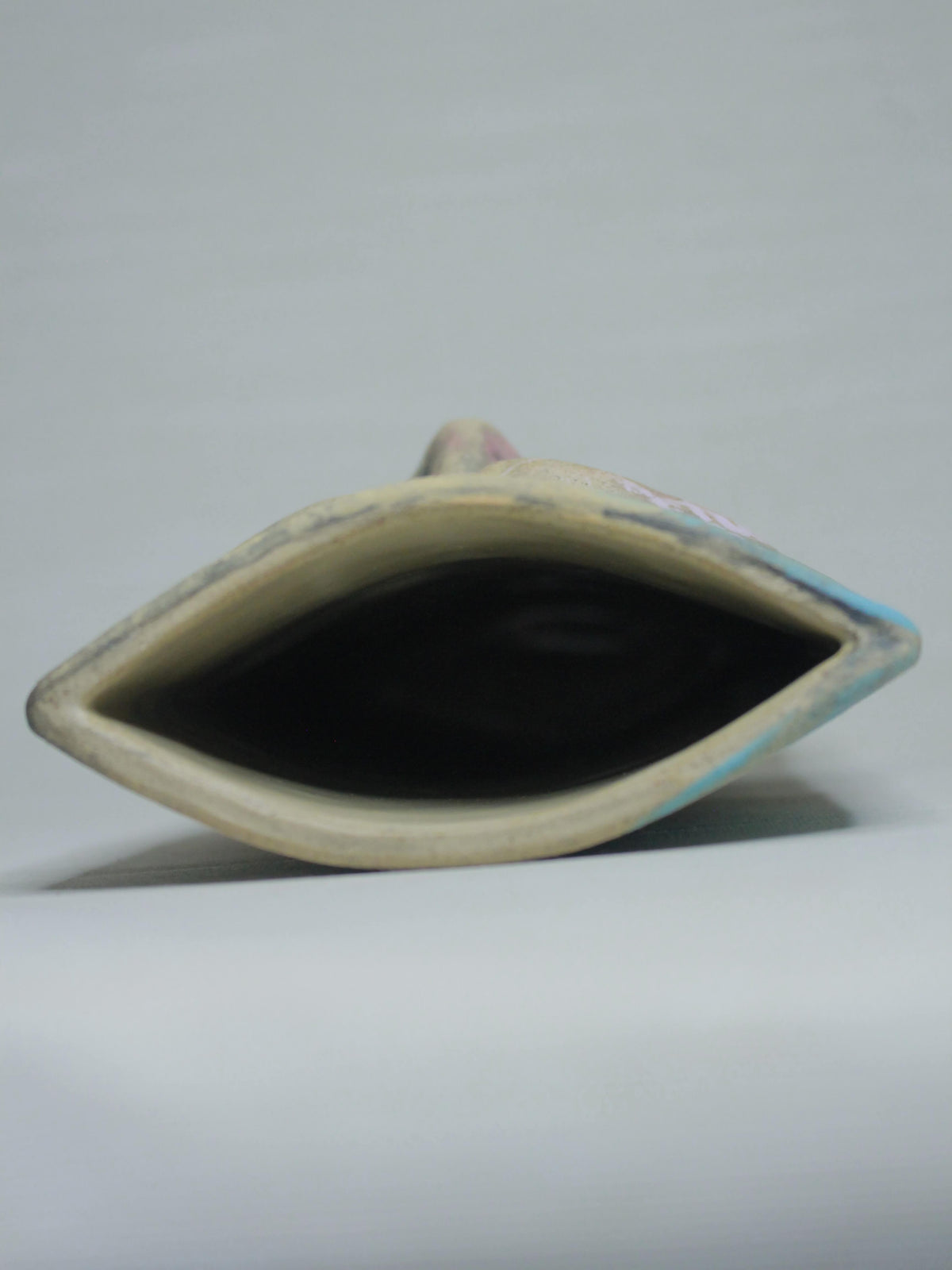 Abstract Expressionist Style Slim Sleeping Ceramic Face Vase (Large)