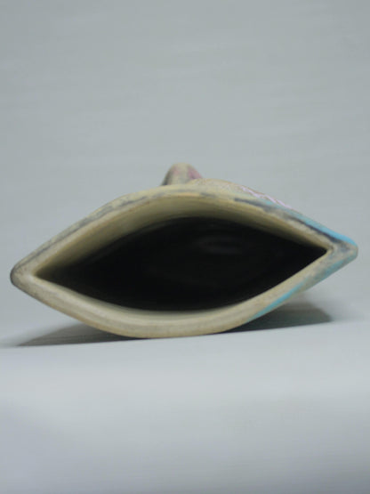Abstract Expressionist Style Slim Sleeping Ceramic Face Vase (Large)