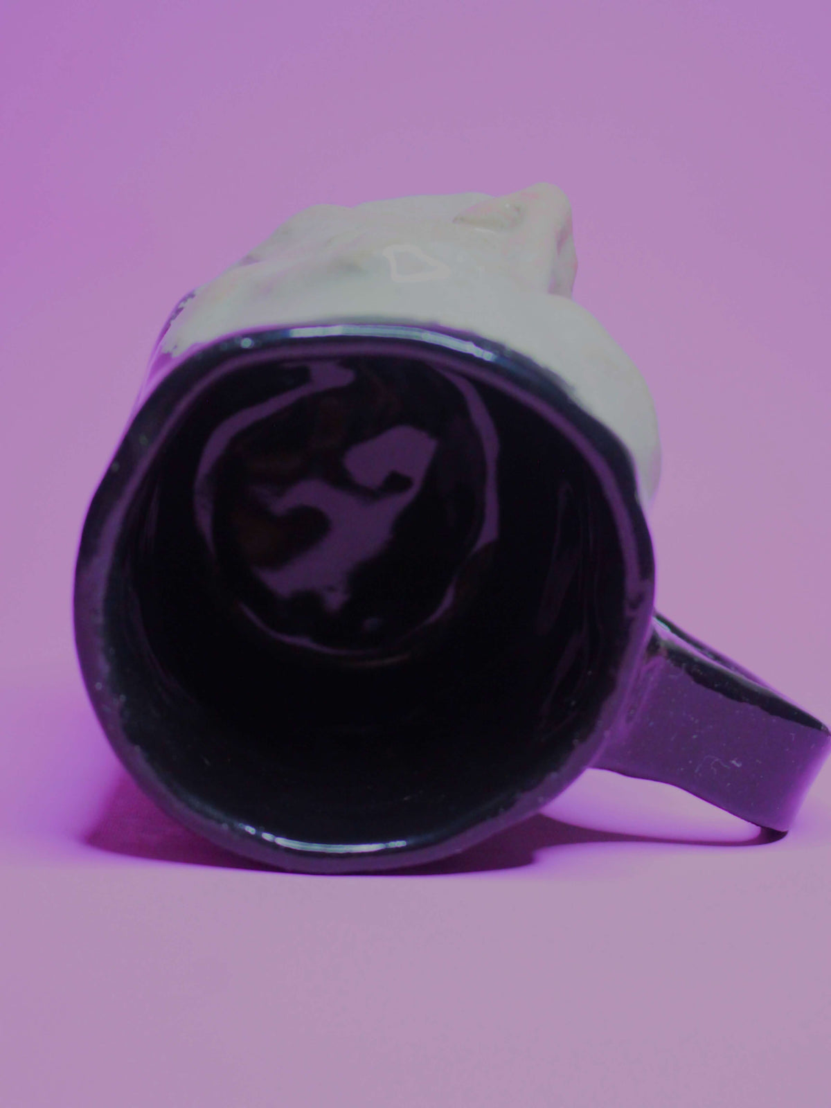 Macabre Death Mask Face Mug - Strange Handmade Ceramic Mug