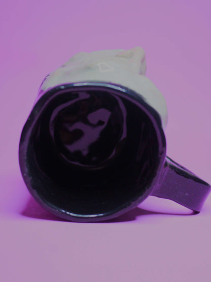 Macabre Death Mask Face Mug - Strange Handmade Ceramic Mug