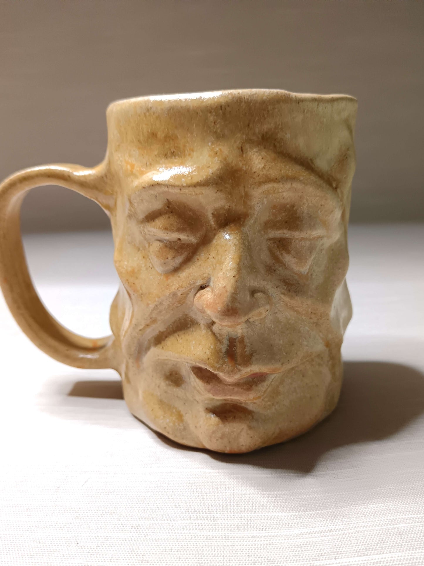 Matt Yellow Face Tankard / Large Mug - Handmade Ceramic Drinkware
