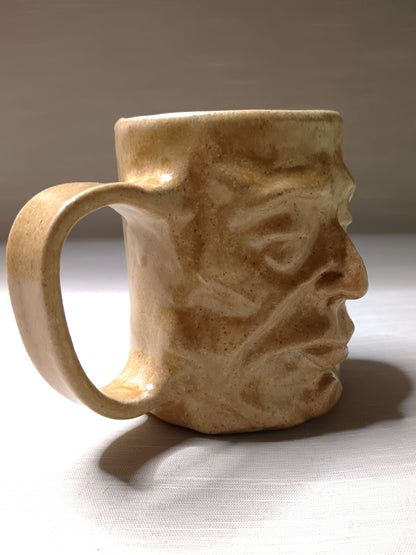 Matt Yellow Face Tankard / Large Mug - Handmade Ceramic Drinkware