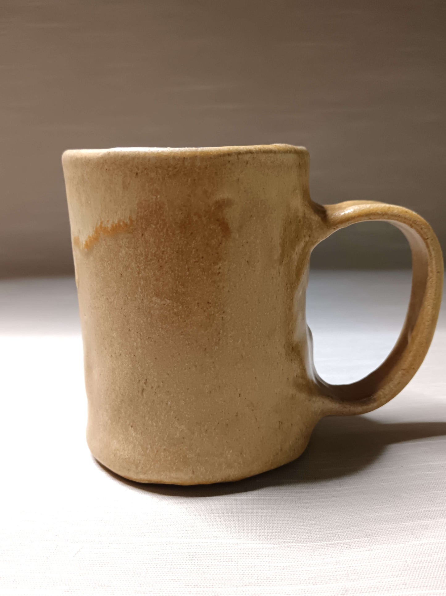 Matt Yellow Face Tankard / Large Mug - Handmade Ceramic Drinkware