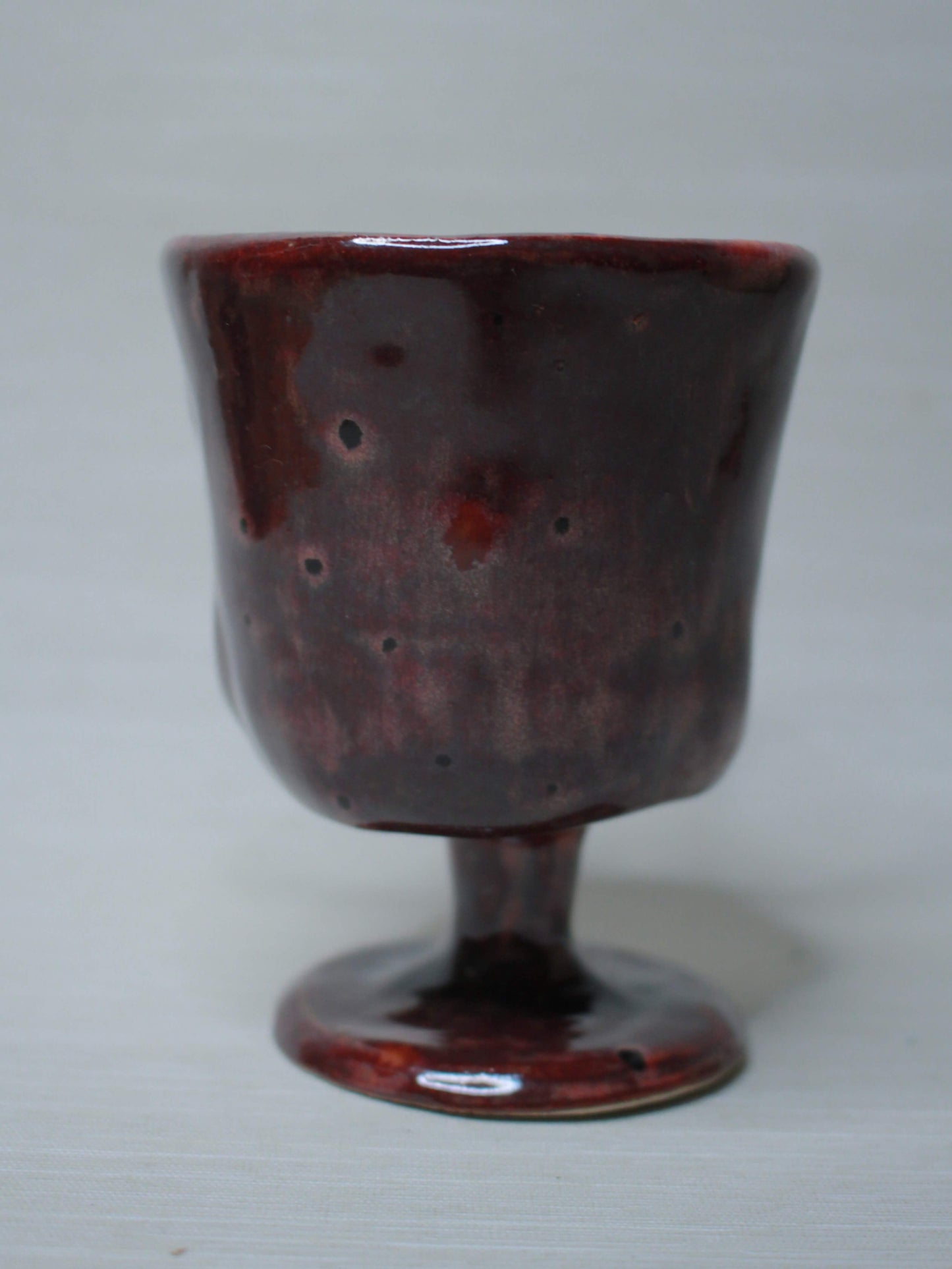 Mini Red Devil Ceramic Goblet - Small Creepy Handmade Ceramic Glass