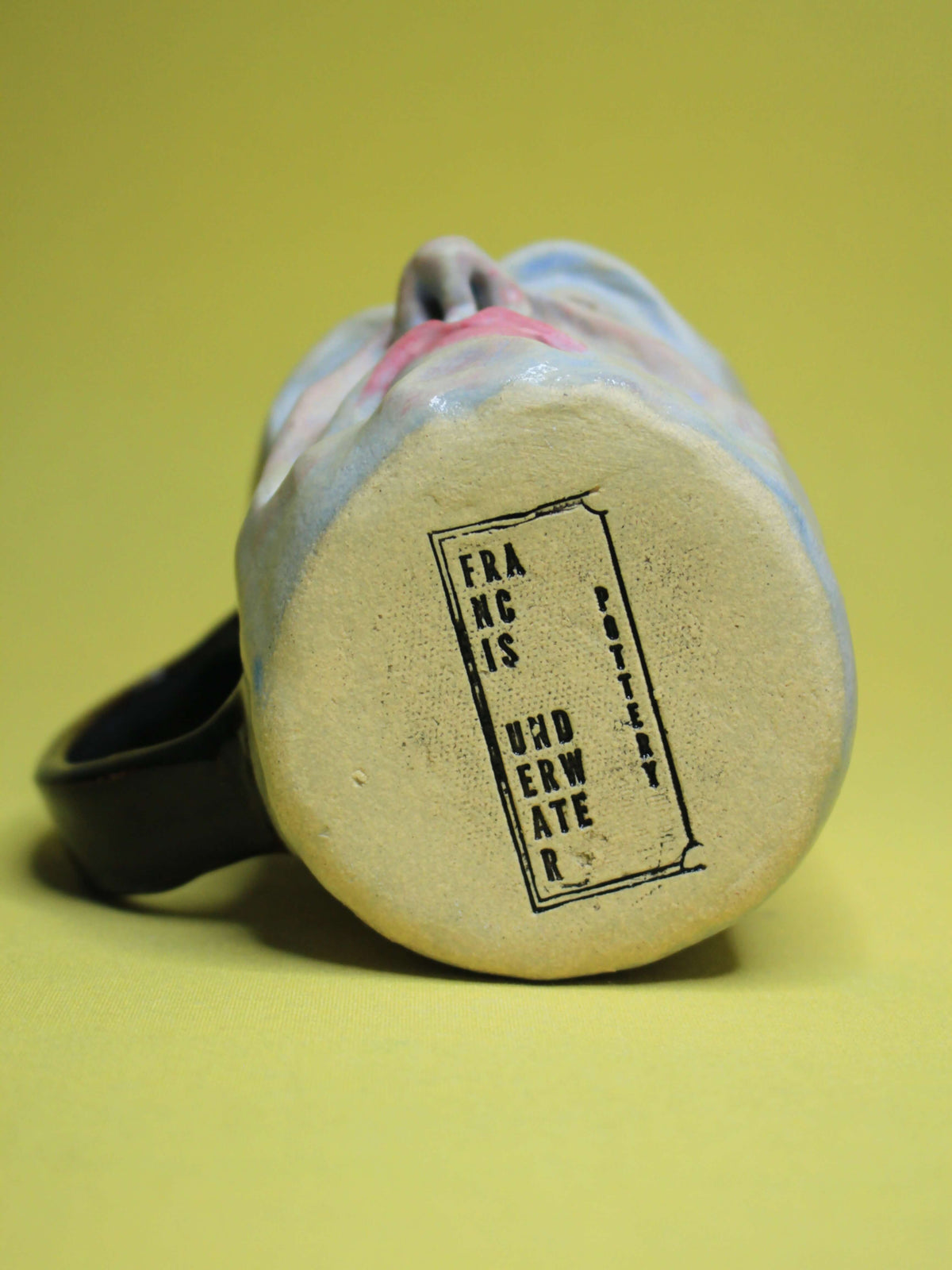 Napping Granddad Face Mug - Strange Hand Sculpted Ceramic Mug