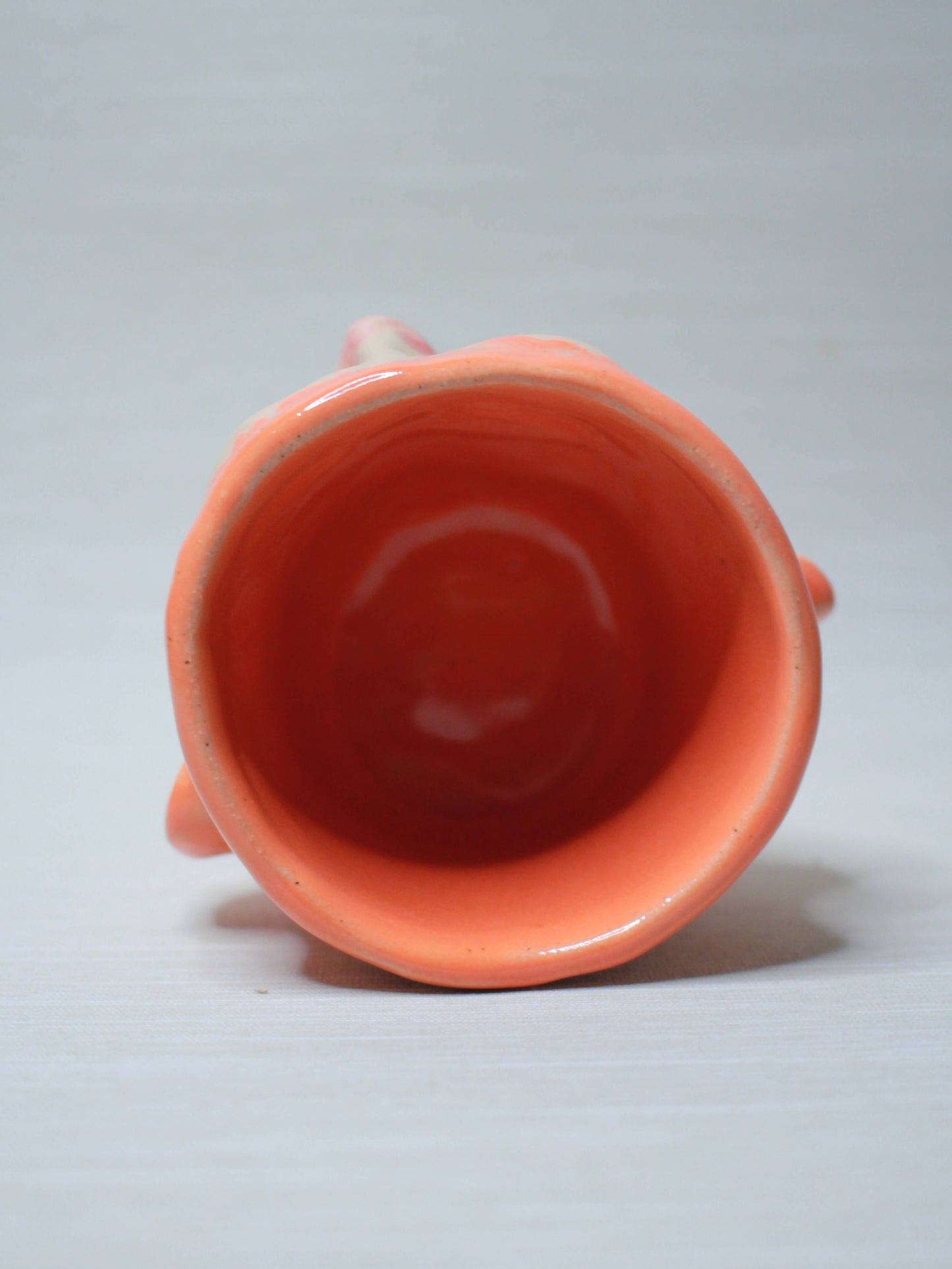 Ornage Mini Face Goblet - Quirky Handmade Ceramic Small Wine Glass