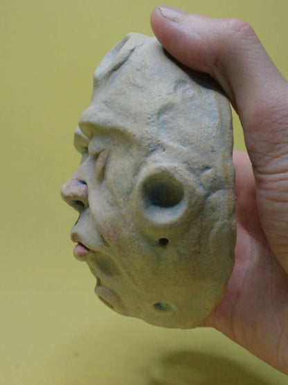 Pale Full Moon Ceramic Wall Ornament - Closed Eyes