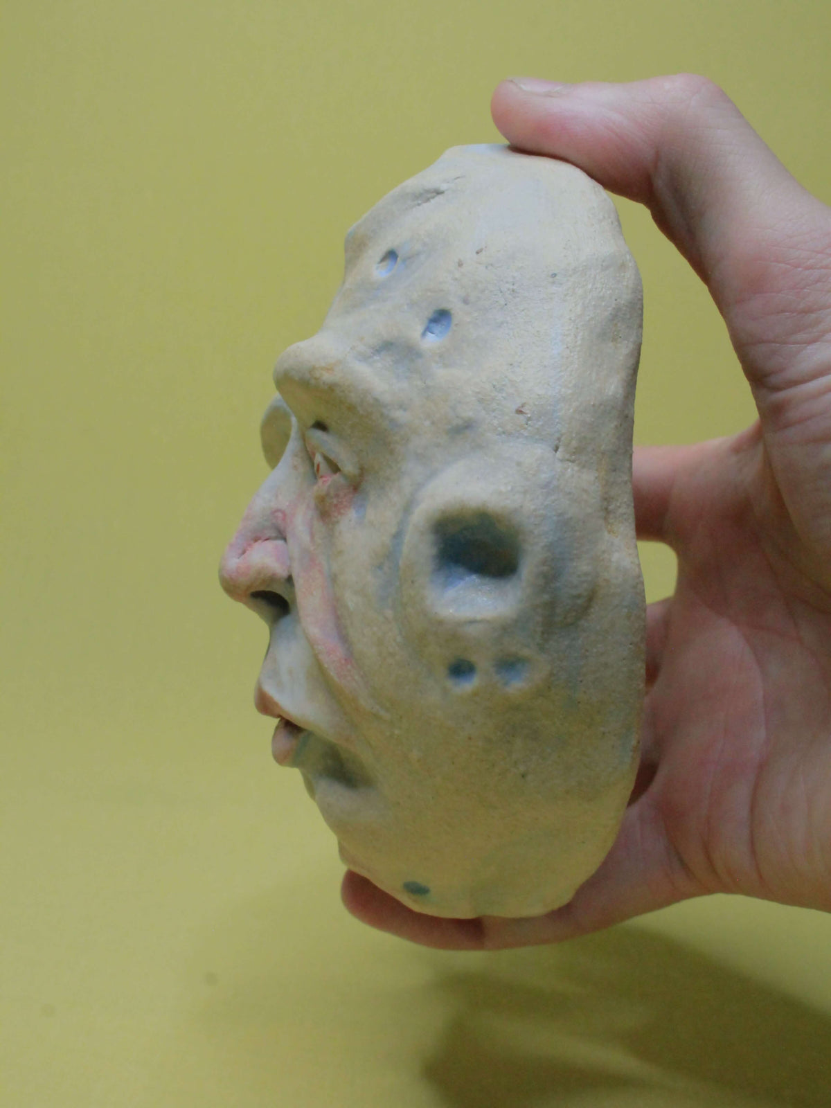 Pale Full Moon Ceramic Wall Ornament - Open Eyes