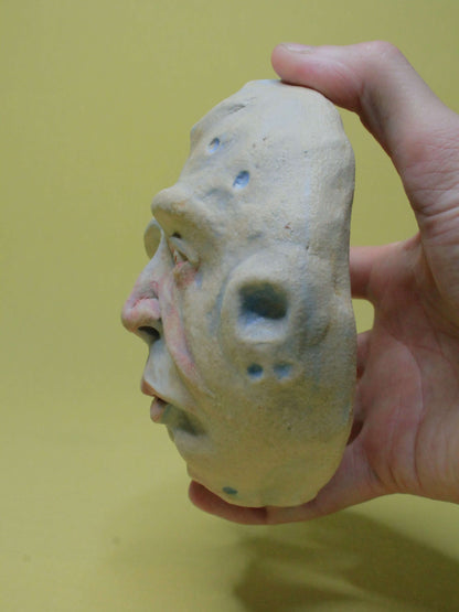 Pale Full Moon Ceramic Wall Ornament - Open Eyes