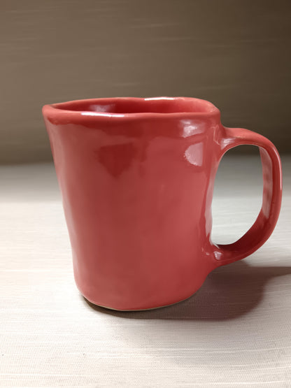 Cute Pink Face Mug - Quirky Handmade Ceramic Coffee Cup