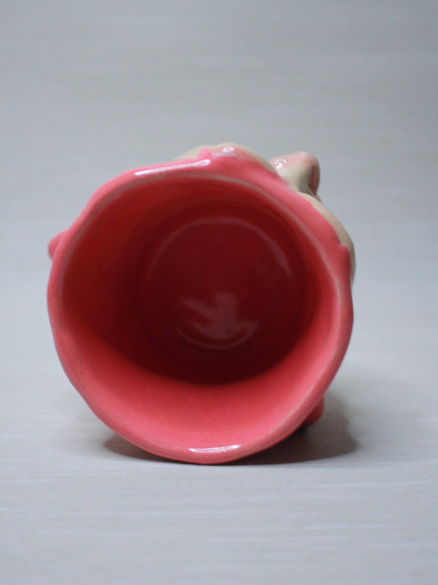 Pink Mini Face Goblet - Quirky Handmade Ceramic Small Wine Glass