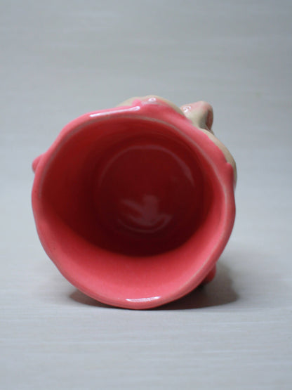 Pink Mini Face Goblet - Quirky Handmade Ceramic Small Wine Glass