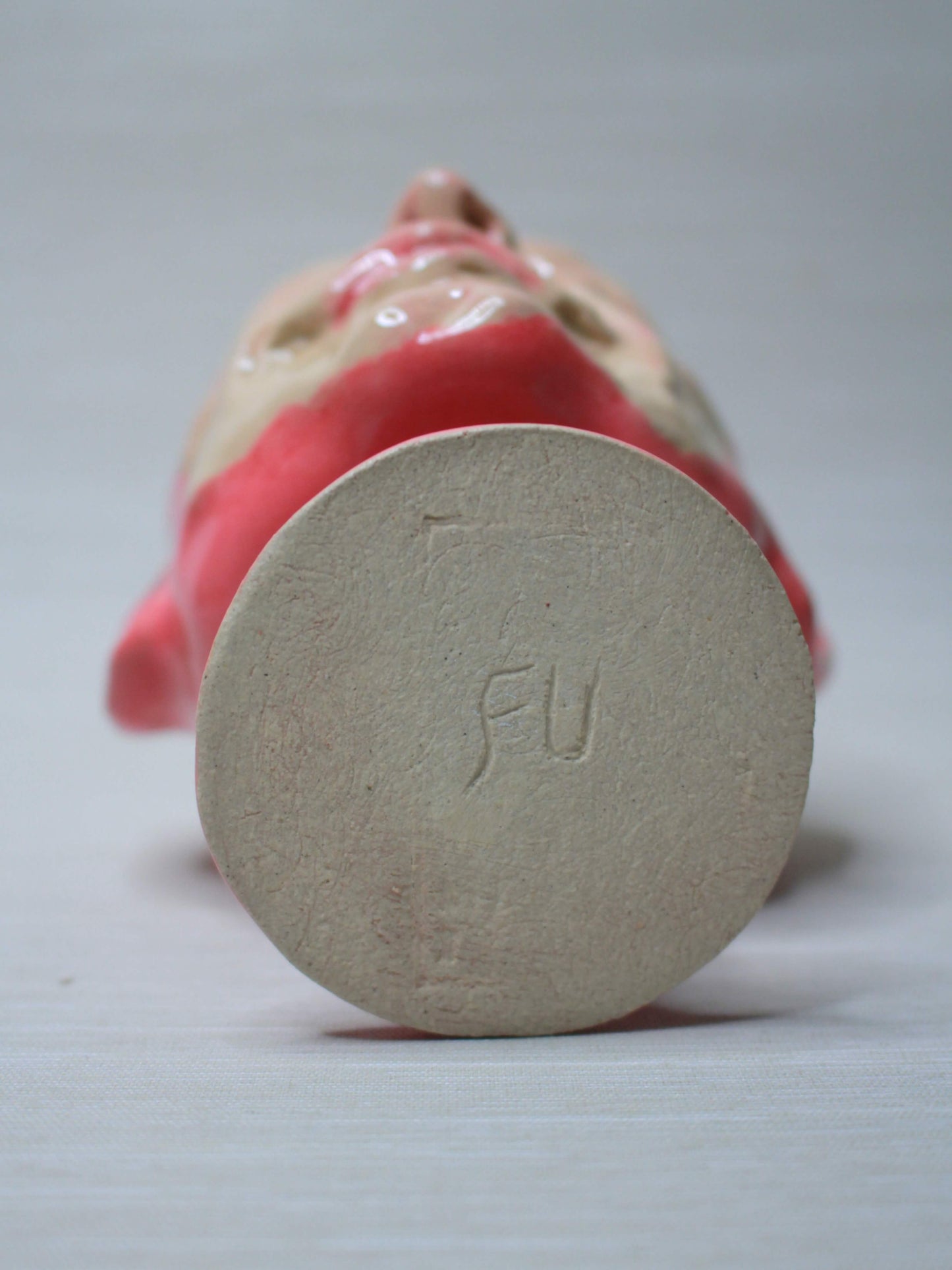 Pink Mini Face Goblet - Quirky Handmade Ceramic Small Wine Glass