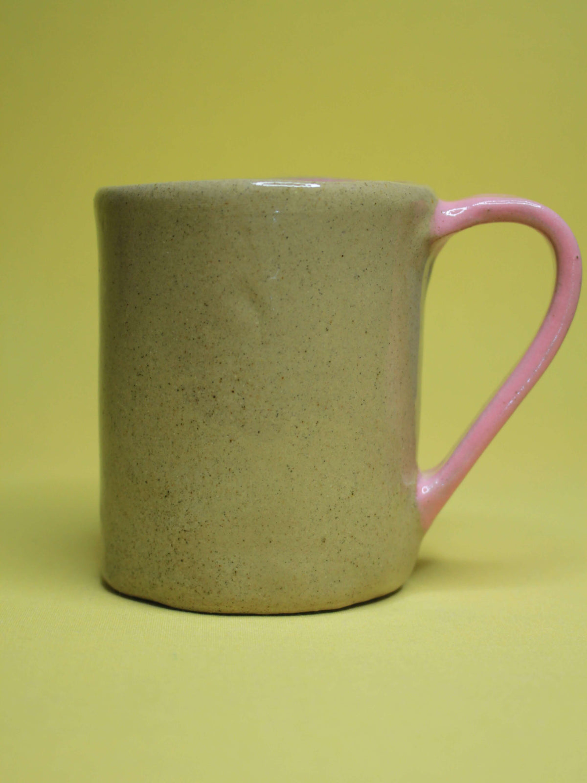 Pink Sleepy Goofy Face Mug -  Quirky Handmade Ceramic Mug