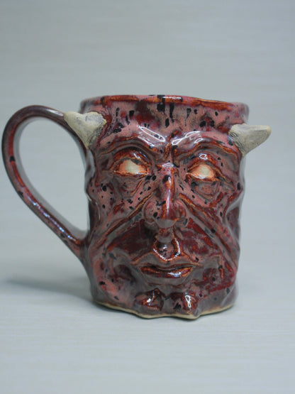 Strange Red Devil Mug - Weird Handmade Ceramic Monster Mug