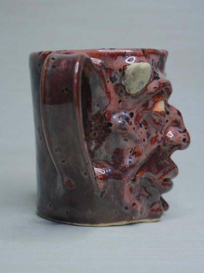 Strange Red Devil Mug - Weird Handmade Ceramic Monster Mug