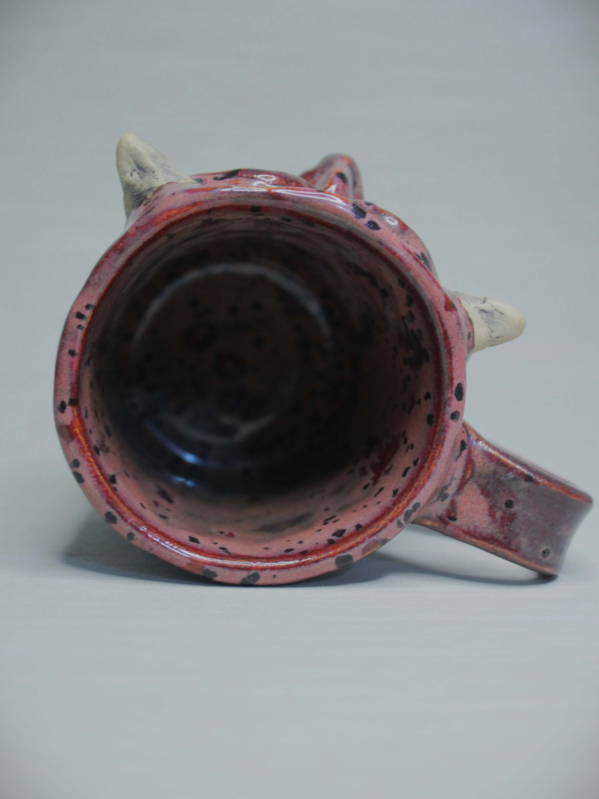 Strange Red Devil Mug - Weird Handmade Ceramic Monster Mug