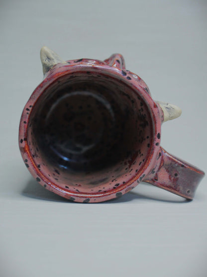 Strange Red Devil Mug - Weird Handmade Ceramic Monster Mug