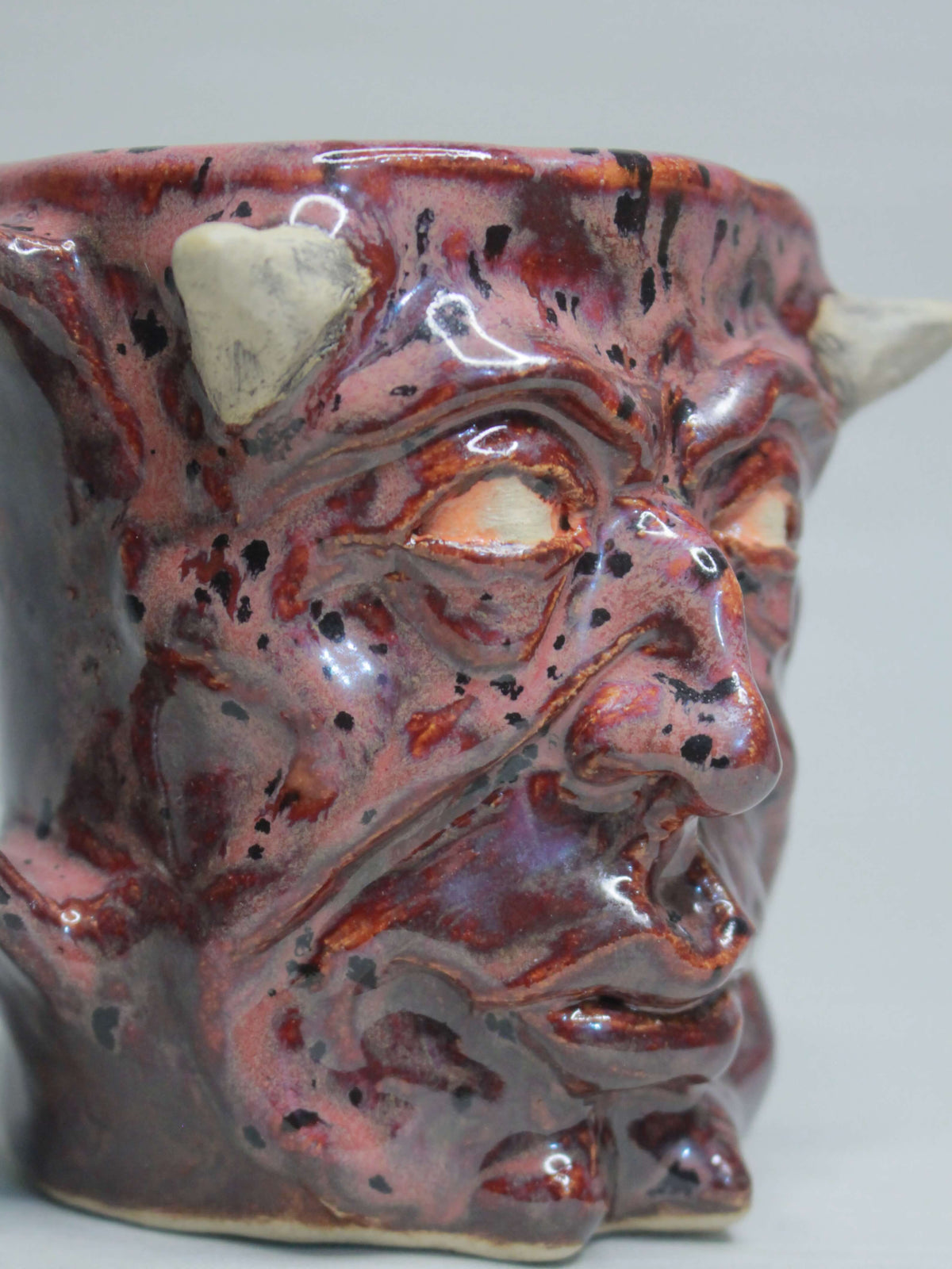 Strange Red Devil Mug - Weird Handmade Ceramic Monster Mug