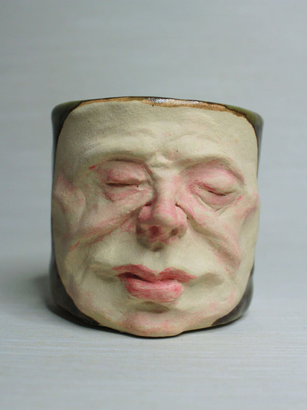 Grumpy Face Tumbler - Unique Handmade Ceramic Drinkware