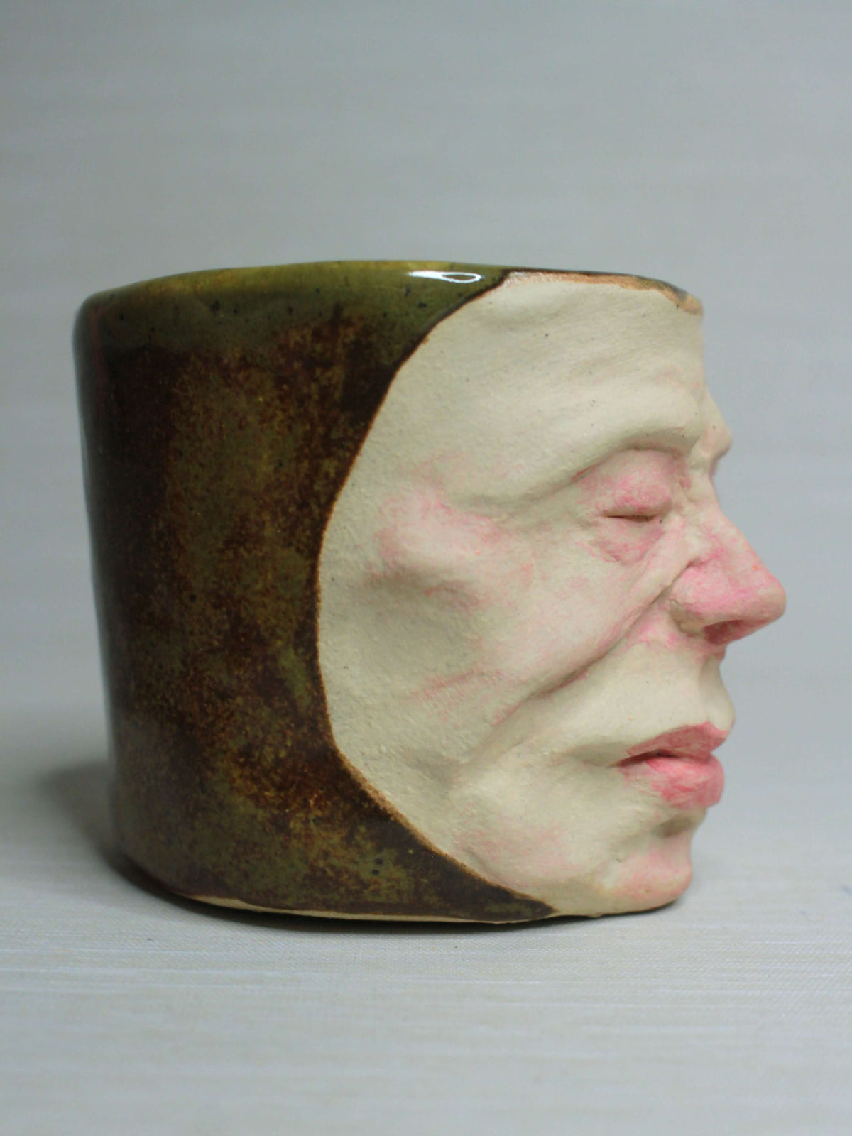 Grumpy Face Tumbler - Unique Handmade Ceramic Drinkware