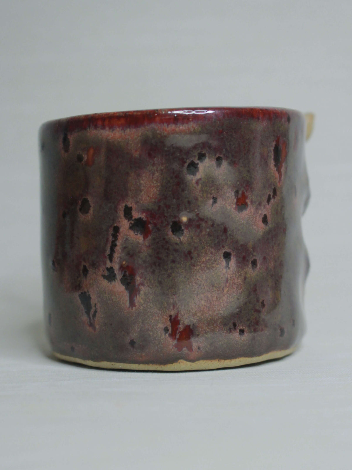 Red Devil Face Tumbler - Creepy Handmade Ceramic Drinkware