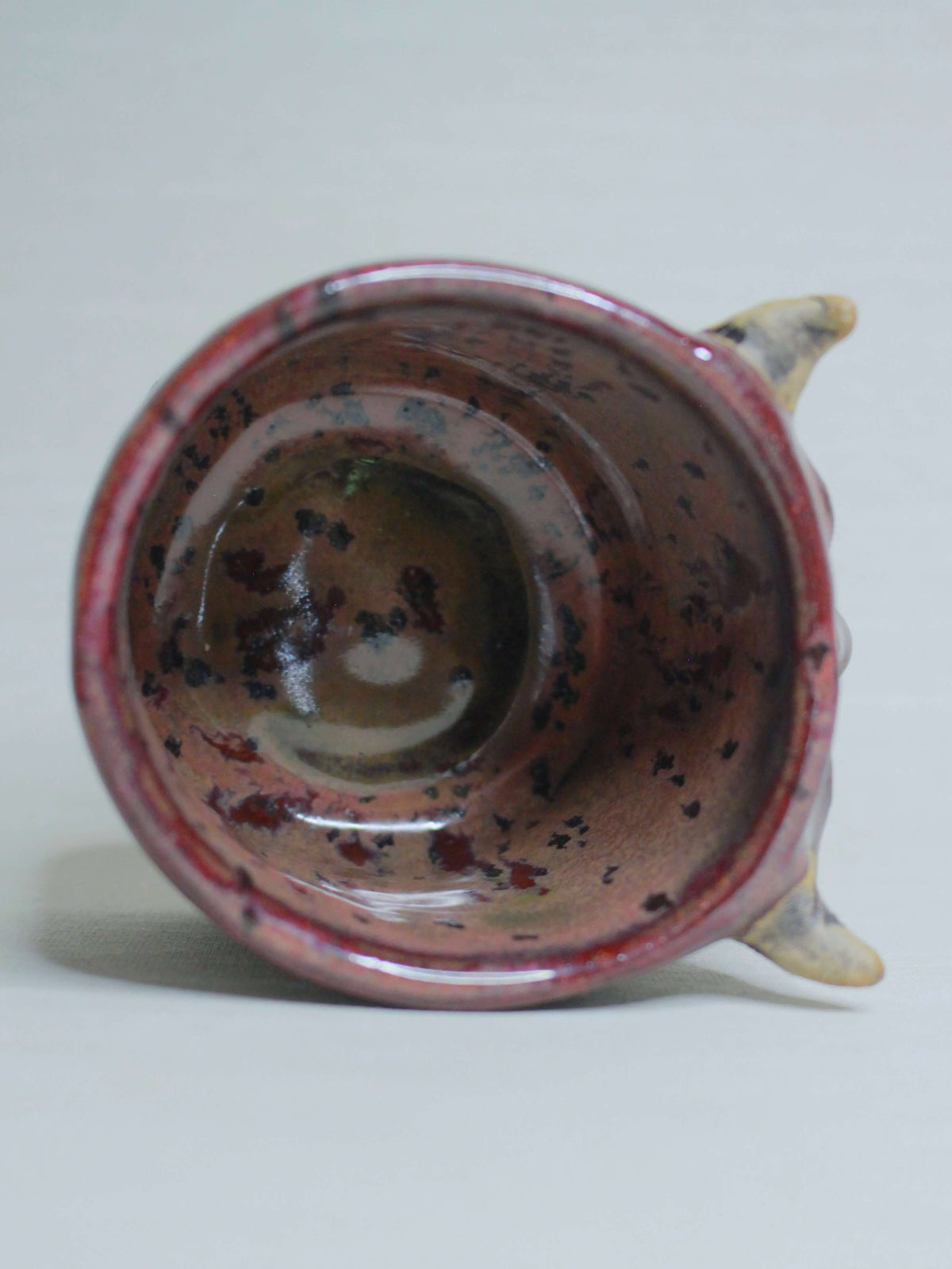 Red Devil Face Tumbler - Creepy Handmade Ceramic Drinkware