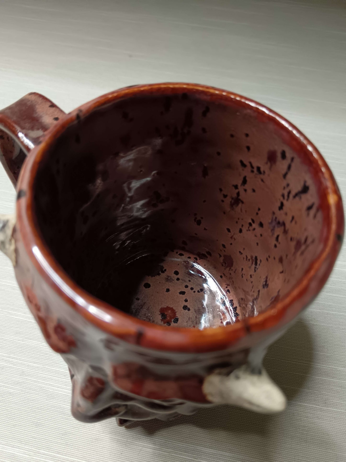 Red Devil Face Tankard / Large Mug - Handmade Ceramic Beer Mug