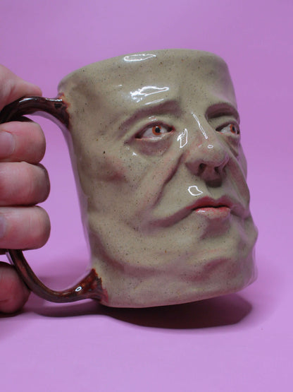 Nonchalant Nigel Face Tankard / Large Mug - Handmade Ceramic Drinkware