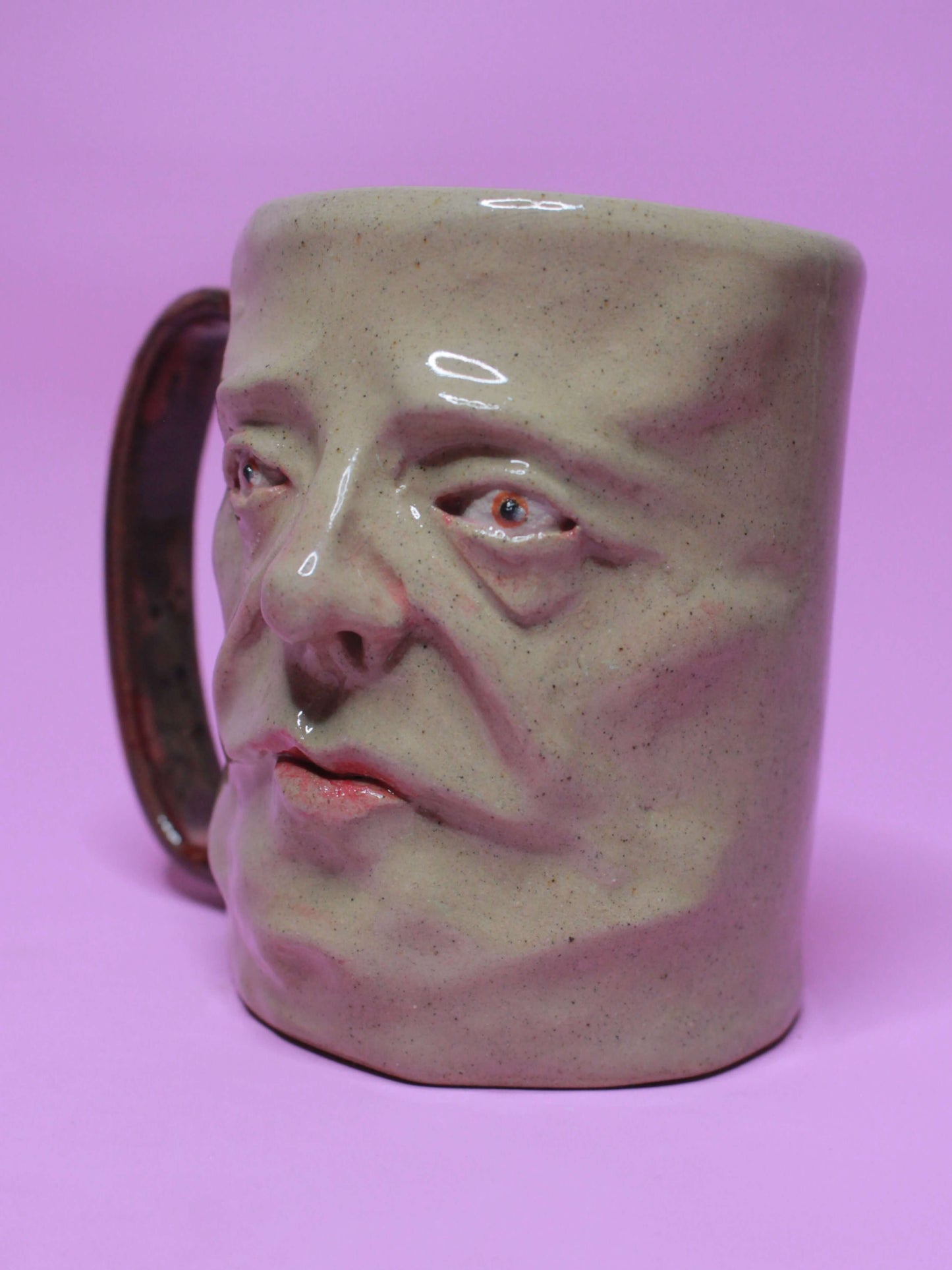 Nonchalant Nigel Face Tankard / Large Mug - Handmade Ceramic Drinkware