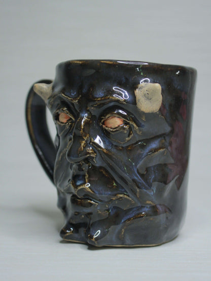 Satanic Face Mug - Creepy Handmade Ceramic Mug