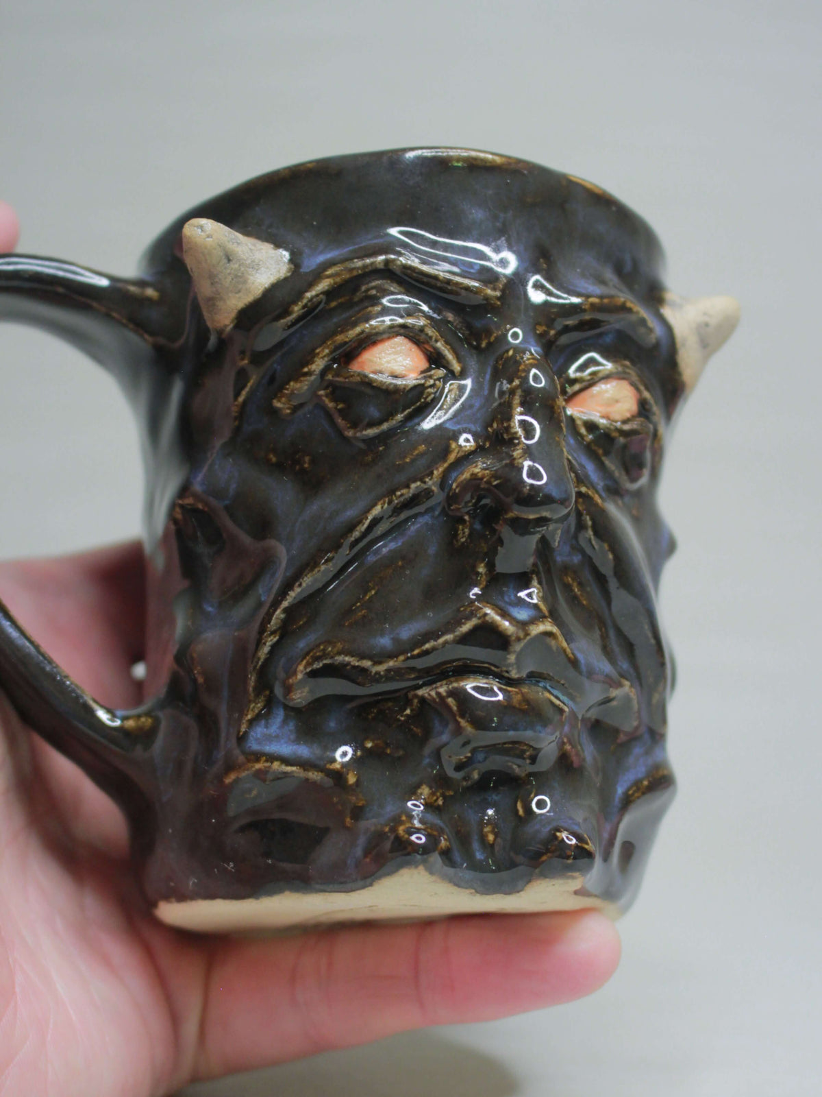 Satanic Face Mug - Creepy Handmade Ceramic Mug